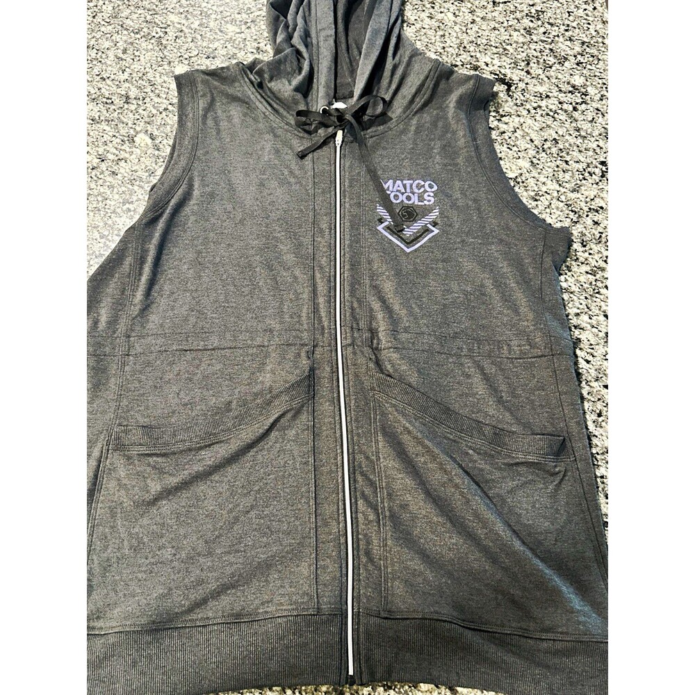 MATCO Tools Women’s 2X Gray Full Zip Hooded Tunic Vest MATCO Tools Logo